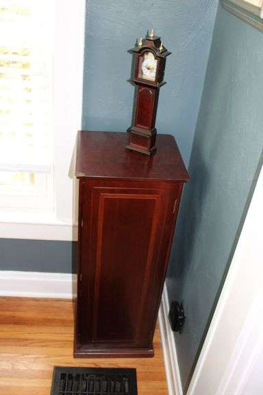 Miniature Grandfather Clock & Cabinet