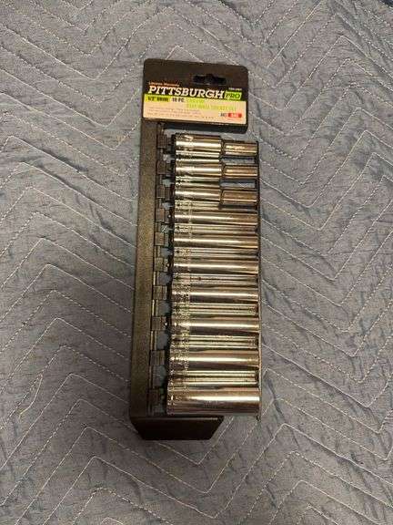 Pittsburgh Pro 1/2” Drive 10Pc Chrome Deep Wall Socket Set
