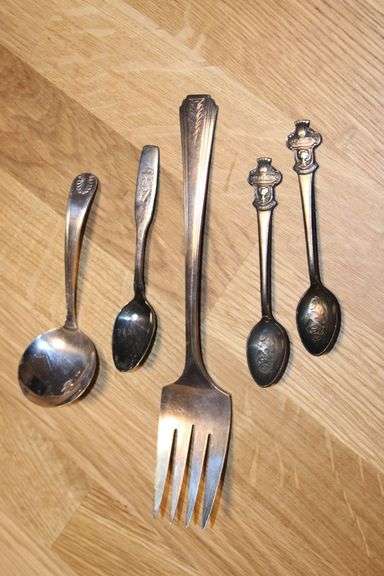 Five Assorted Silver-Plated Utensils