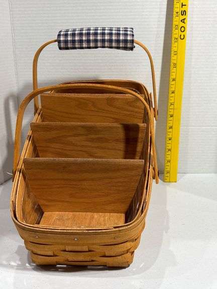 Longaberger Woven Wood Organizer Basket With Dividers