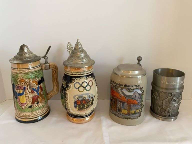 Beer Steins & Pewter Goblet