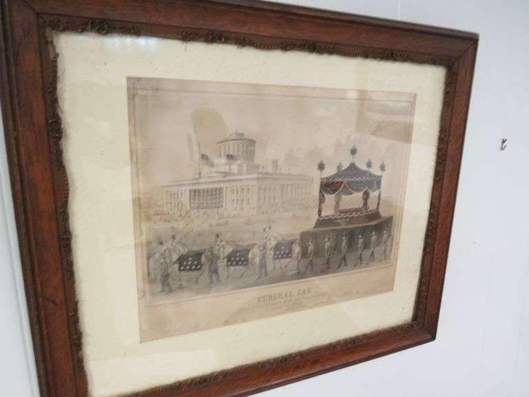 Framed Drawing of Lincoln Funeral - Auction Ohio