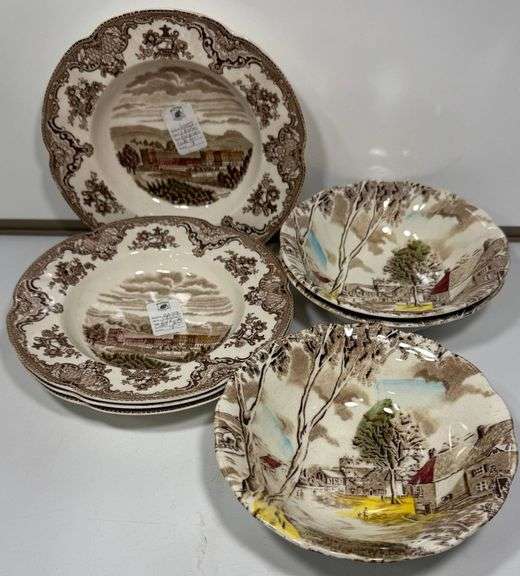 W.R. Midwinter and Johnson Bros Transferware Bowls and Plates