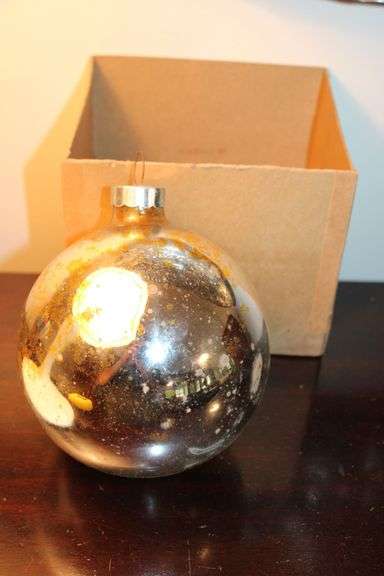 Glass Ornament with Silver Finish and Box