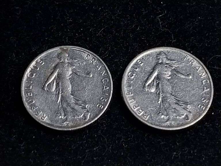 1969 and 1971 French 1/2 Franc Coins