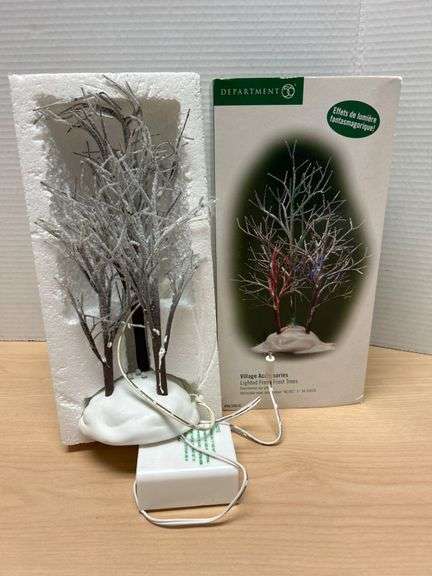 Department 56 Lighted Fresh Frost Trees with Box