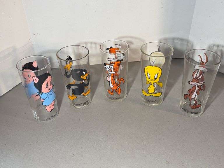 Five Pepsi Character Glasses