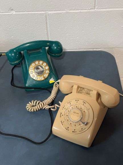 Vintage Phones - (1) dial and (1) push button