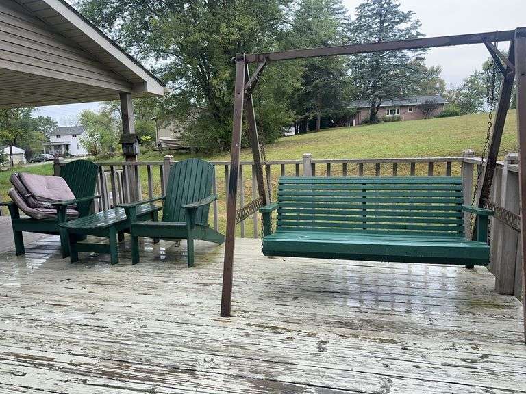 Porch Swing and 2 Chairs with Table