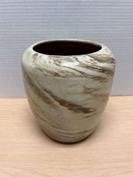 Handcrafted Pottery Vase Signed by Artist, 7 Inches Tall