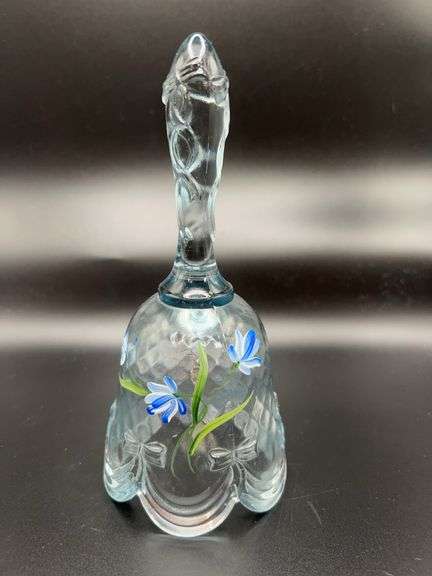 Fenton Light Blue Hand Painted Bell