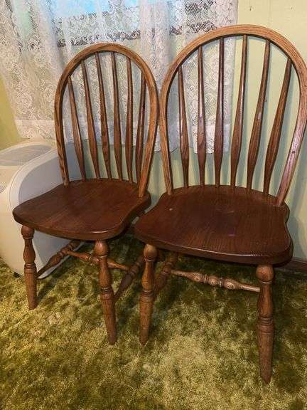 2 Wood Chairs and Aircare Machine