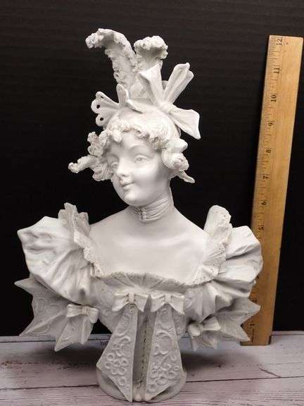 Elaborate ARDALT LENWILE White Bisque Porcelain Bust
