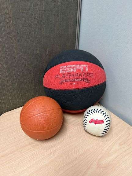 Three Sports Balls Including ESPN Playmakers Basketball