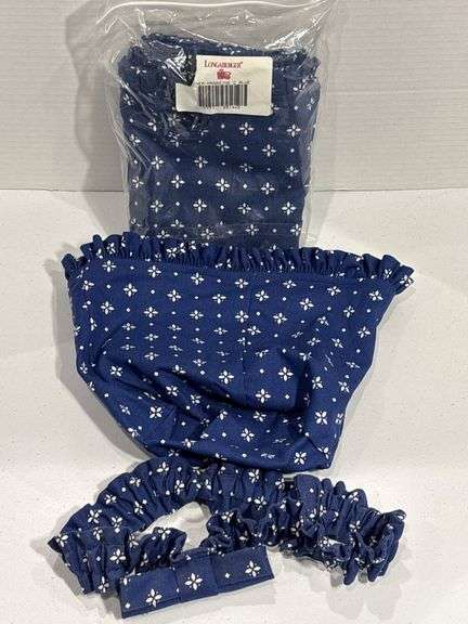 Longaberger Blue Floral Pattern Three-Piece Accessory Set
