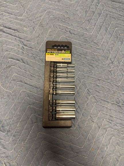 Pittsburgh Pro 1/4” Drive 10Pc Chrome Deep Wall Socket Set