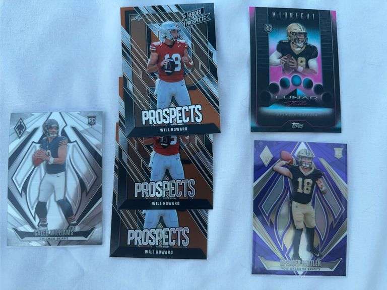 Lot of quarterback, rookie cards, including Caleb Williams, and Will Howard