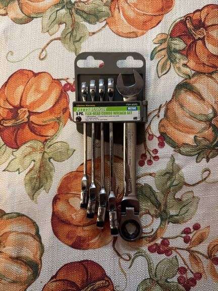 Pittsburgh 5Pc Flex Head Combo Wrench Set Metric