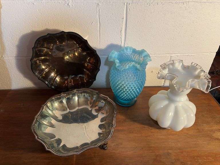 Glass vases + Silverplate
