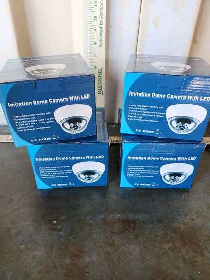Four Imitation Dome Camera With Led New In Box [These Are Fake Security Cameras]