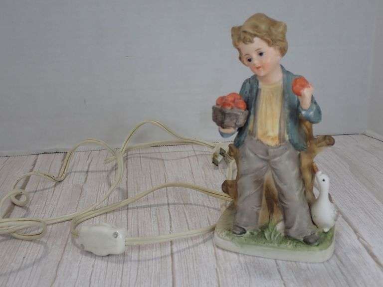 I.W. Rice Ceramic Lighted Figurine with Goose