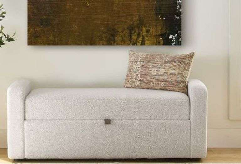 Better Homes & Gardens Springwood Storage Bench, Cream