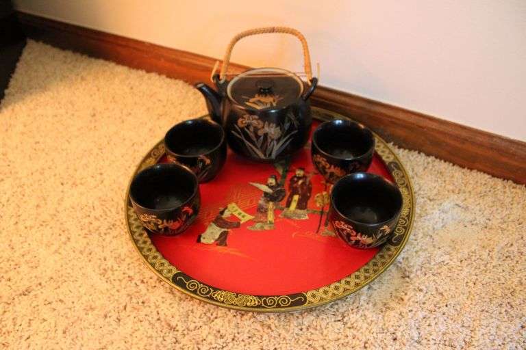 Asian Tea Set & Tray