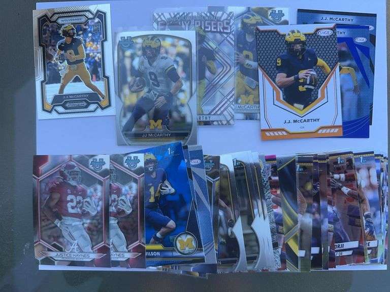 Lot of Michigan football cards, including 7 JJ McCarthy
