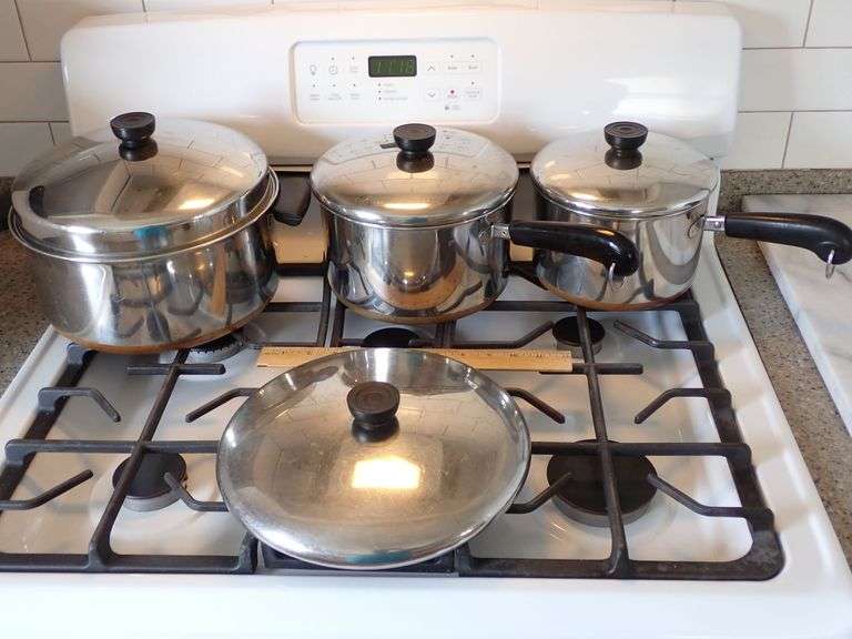 Revereware Copper-Base Stainless Steel Cookware with Lids