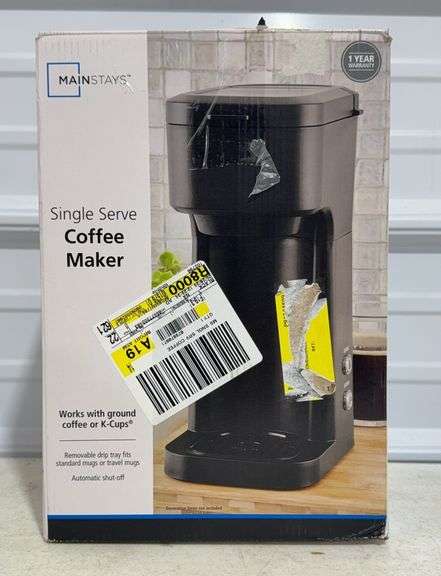 Mainstays Black Matte Single Serve Coffee Maker