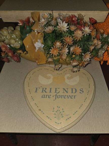 Flowers and sign