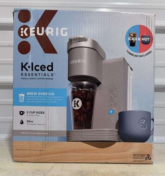 Keurig K-Iced Essentials Iced and Hot Single-Serve K-Cup Pod Coffee Maker - Artic Gray