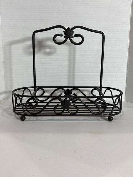 Longaberger Black Wrought Iron Decorative Basket with Handle