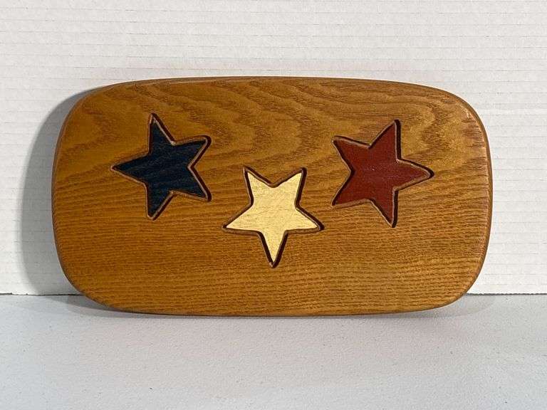 Longaberger  Wooden Lid with Star Inlays