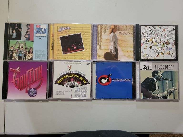 Assorted Cds Chuck Berry, Matthew Sweet,Rodgers & Hammerstein's, Andy Griffith, Led Zeppelin, Michel