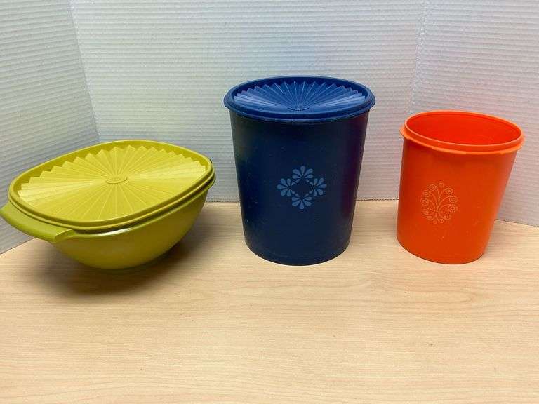 Three Tupperware Storage Containers with Lids - Auction Ohio