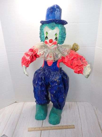 Handcrafted Paper Mache Clown Figurine