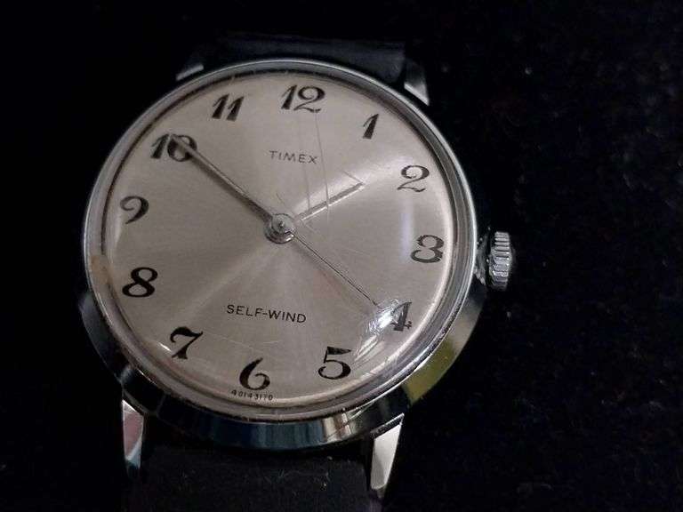 Timex Self-Wind Wristwatch with Black Strap