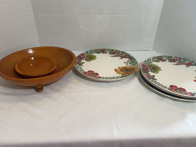 World Market Plates, Wood Bowls