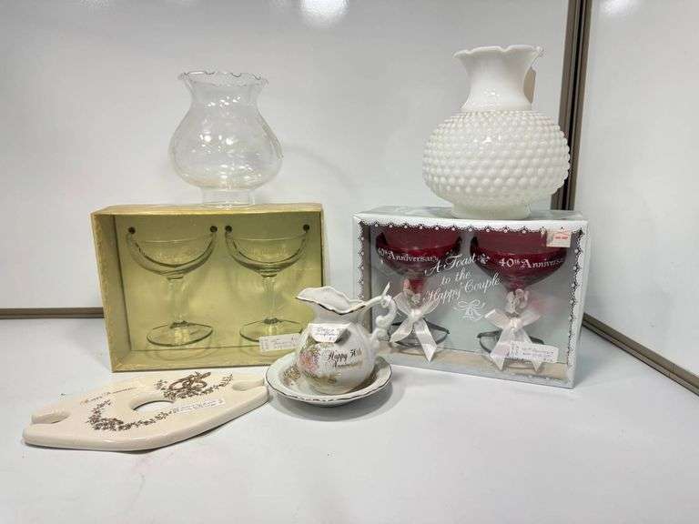 Anniversary-Themed Glassware and Ceramic Items