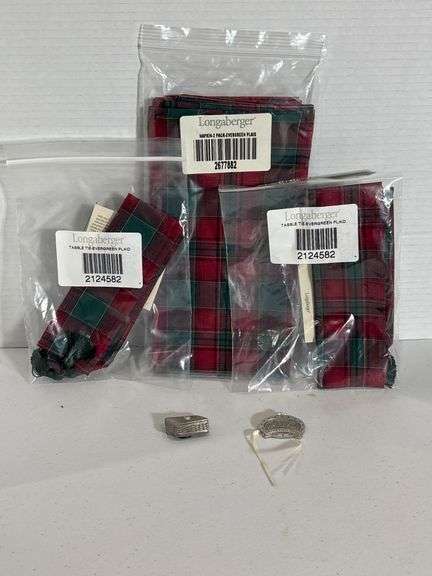 Longaberger Longaberger Fabric Liners and Tie-Ons Set