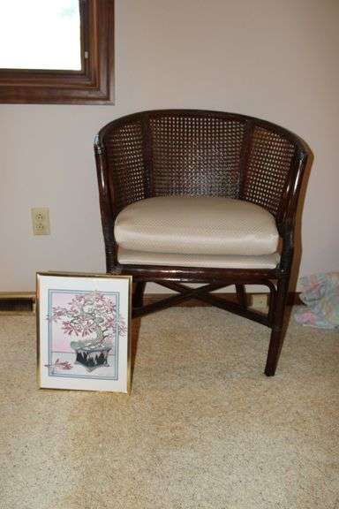 Cane Accent Chair & Print