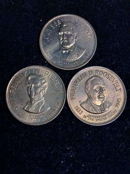 Three Presidential Commemorative Coins with Historical Details