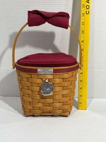 Longaberger Basket with Lid and Fabric Liner
