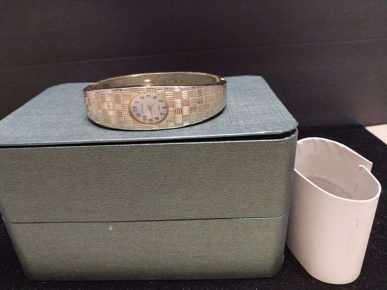 Studio Women’s Gold-Tone Quartz Bangle Watch