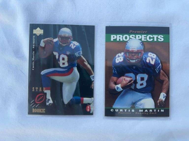 Light of two Curtis Martin, rookie cards