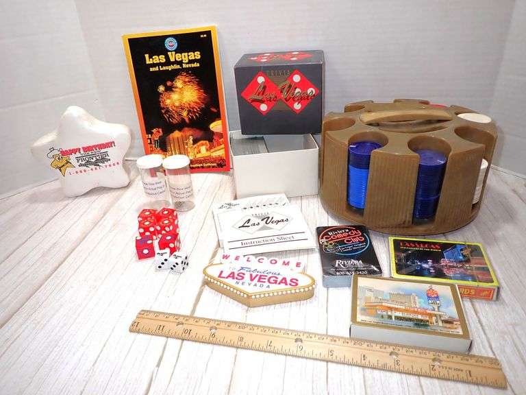 Las Vegas-Themed Memorabilia Lot with Dice and Chips