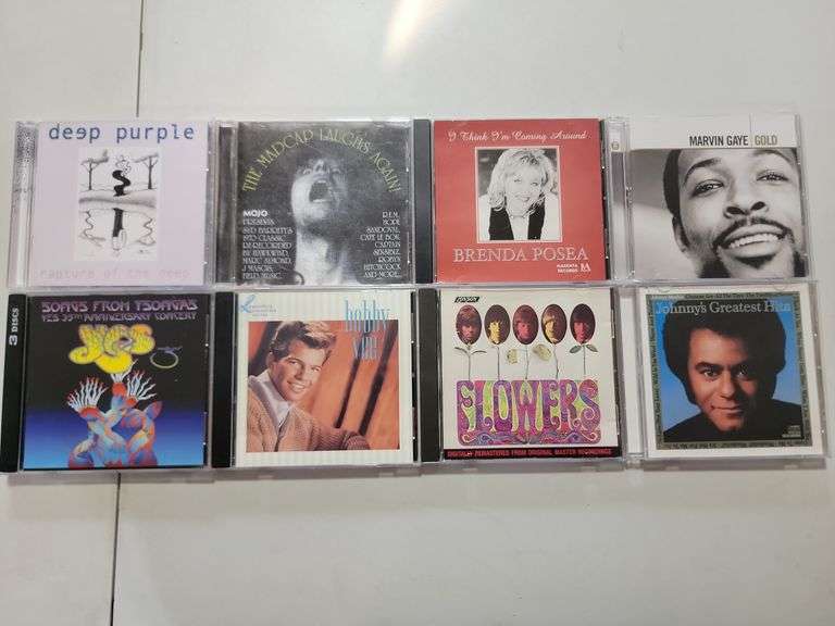 Assorted Cds Johnny's Greatest Hits, The Rolling Stones, Bobby Lee, Songs From Tsongas, Marvin Gaye,