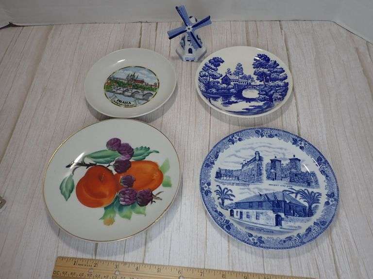 Decorative Plates and Ceramic Windmill