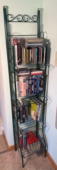 Rack with Media, Incuding VHS, CDs and DVDs